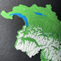 Suisse - Carte topographique multicolore