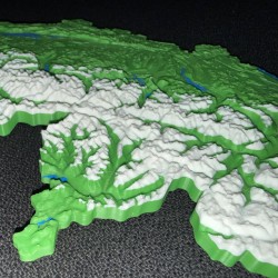 Suisse - Carte topographique multicolore